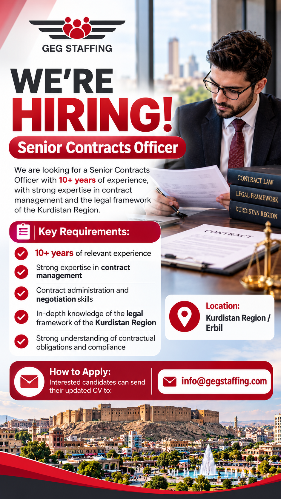 Senior Contracts Officer-بەرپرسی باڵای گرێبەستەکان